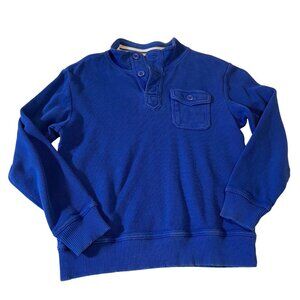 Crazy 8 Boys' Blue Cotton Henley Sweatshirt Size L (10-12)